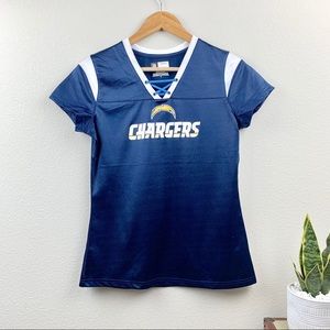 NFL Women’s LA Chargers V-Neck Shirt, Small